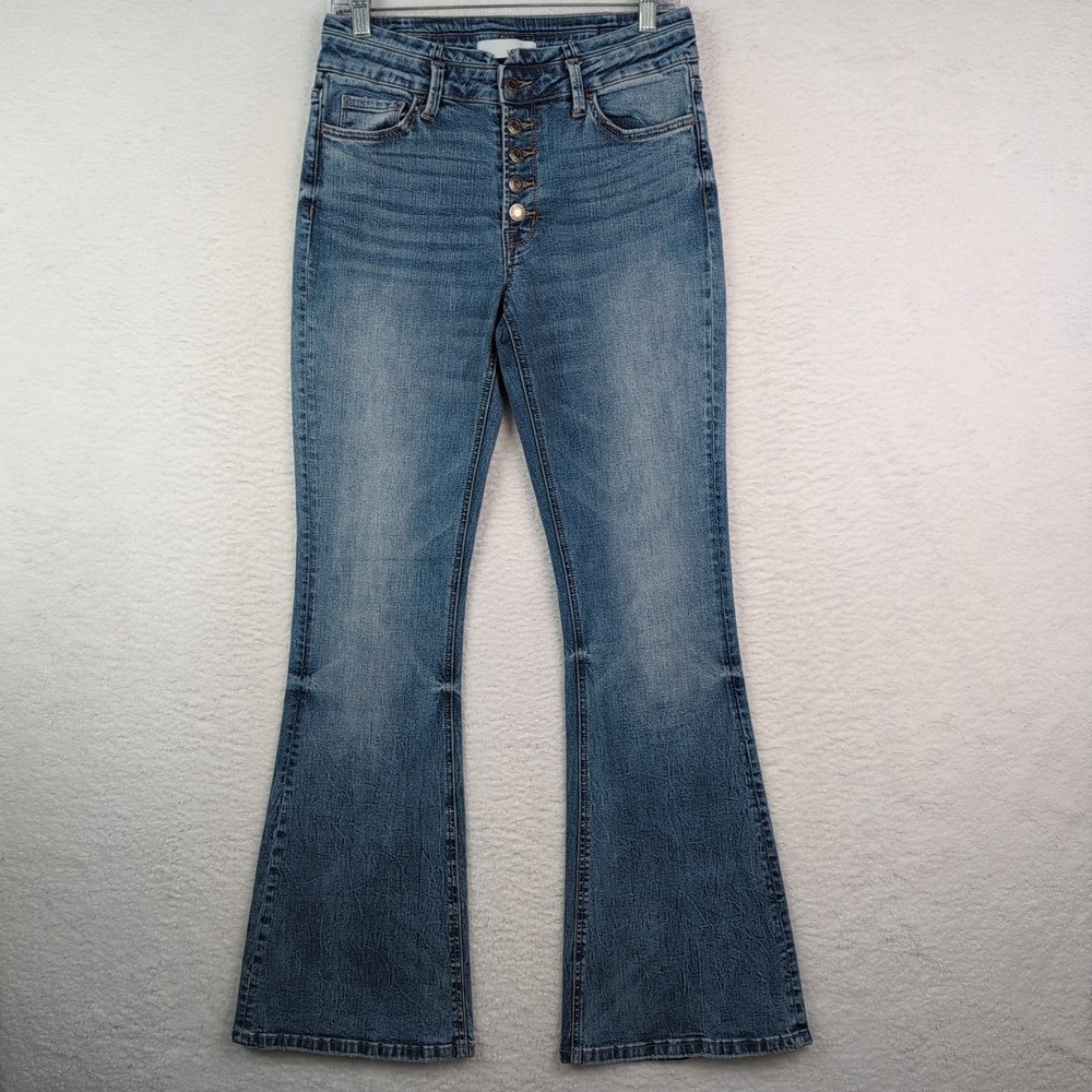 VERVET Bella High Rise Flare Jean Women's 28 Button Fly Stretch